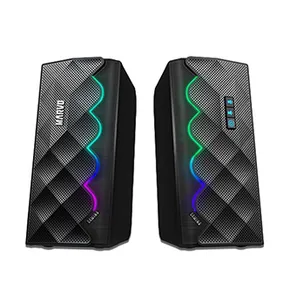 Marvo Lautsprechers SG-269, 2.0, 6W, schwarz, Lautstärkeregler, Game, 160Hz-20kHz, RGB-Unterberleuchtung, touch